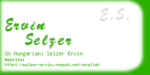 ervin selzer business card